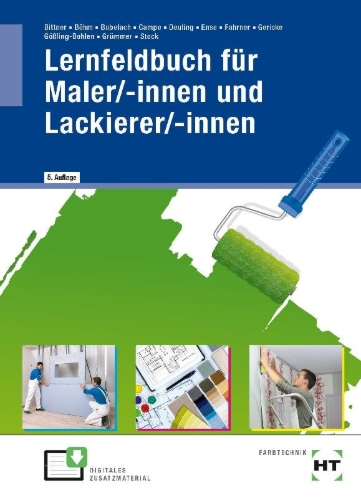 Buchcover und Innenansicht für das Buch: Lernfeldbuch für Maler/-innen und Lackierer/-innen