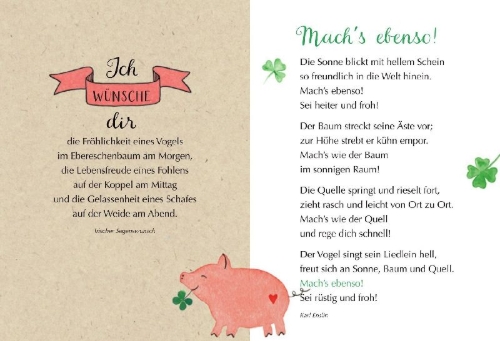 Buchcover und Innenansicht für das Buch: Viel Glück und alles Gute
