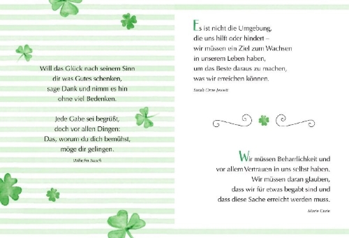 Buchcover und Innenansicht für das Buch: Viel Glück und alles Gute
