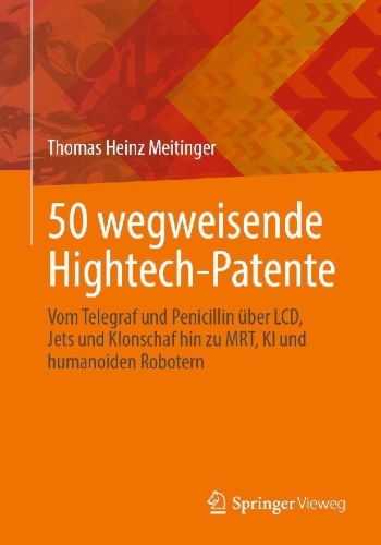 Buchcover und Innenansicht für das Buch: 50 wegweisende Hightech-Patente