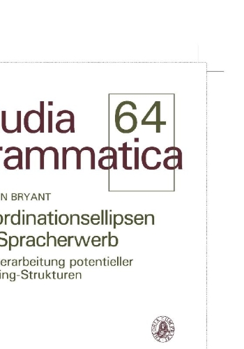 Buchcover und Innenansicht für das Buch: Koordinationsellipsen im Spracherwerb
