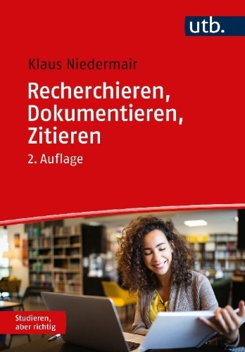 Buchcover und Innenansicht für das Buch: Recherchieren, Dokumentieren, Zitieren
