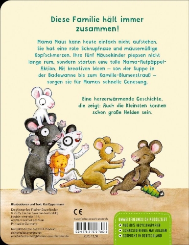 Buchcover und Innenansicht für das Buch: Mama Maus ist heute krank