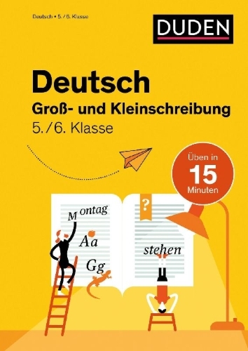 Buchcover und Innenansicht für das Buch: Deutsch in 15 Min - Groß- und Kleinschreibung 5./6. Klasse