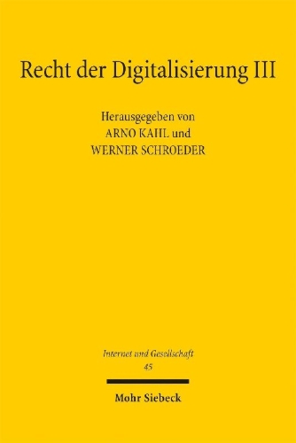 Buchcover und Innenansicht für das Buch: Recht der Digitalisierung III