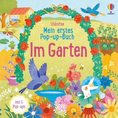 Buchcover und Innenansicht für das Buch: Mein erstes Pop-up-Buch: Im Garten