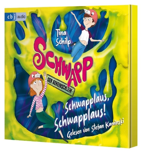 Buchcover und Innenansicht für das Buch: Schwapp, der Geheimschleim - Schwapplaus, Schwapplaus!