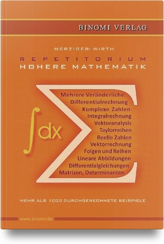 Buchcover und Innenansicht für das Buch: Repetitorium Höhere Mathematik