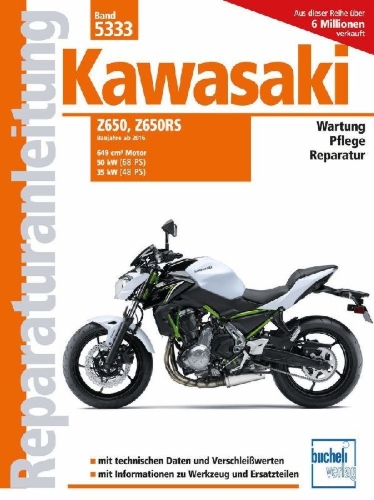 Buchcover und Innenansicht für das Buch: Kawasaki Z650/Z650RS ab Baujahr 2016