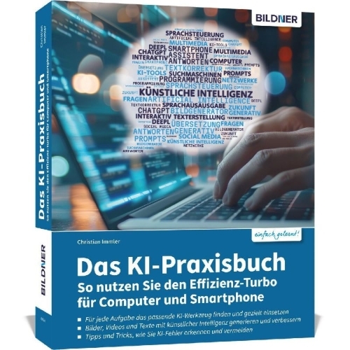 Buchcover und Innenansicht für das Buch: Das KI-Praxisbuch