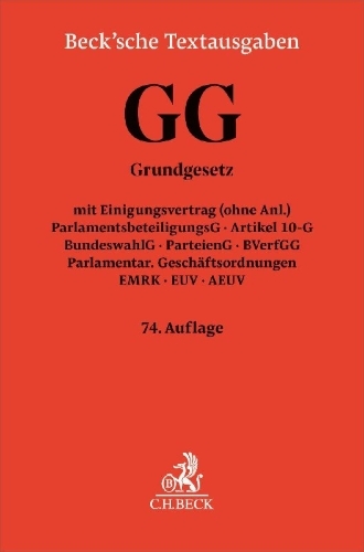 Buchcover und Innenansicht für das Buch: Grundgesetz für die Bundesrepublik Deutschland. GG
