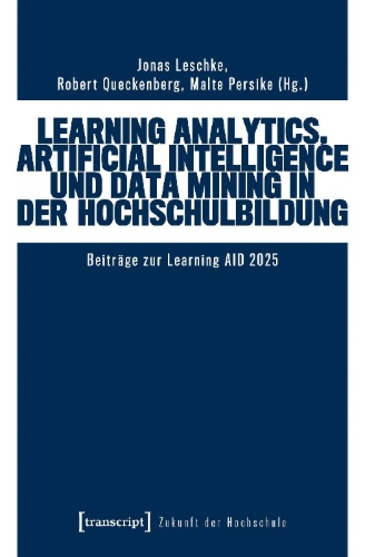 Buchcover und Innenansicht für das Buch: Learning Analytics, Artificial Intelligence und Data Mining in der Hochschulbildung