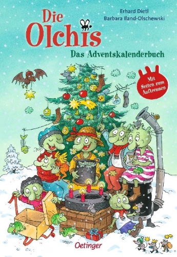 Buchcover und Innenansicht für das Buch: Die Olchis. Das Adventskalenderbuch