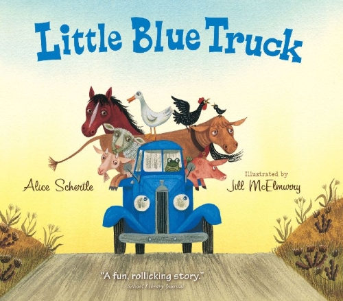 Buchcover und Innenansicht für das Buch: Little Blue Truck Board Book