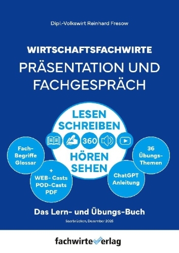 Buchcover und Innenansicht für das Buch: Wirtschaftsfachwirte - Präsentation und Fachgespräch