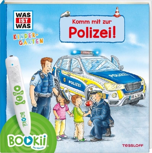 Buchcover und Innenansicht für das Buch: BOOKii® WAS IST WAS Kindergarten Komm mit zur Polizei!