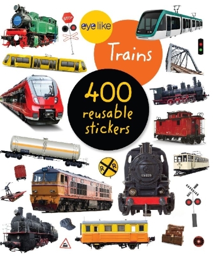 Buchcover und Innenansicht für das Buch: Eyelike Stickers: Trains