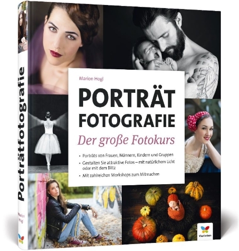 Buchcover und Innenansicht für das Buch: Porträtfotografie