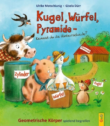 Buchcover und Innenansicht für das Buch: Kugel, Würfel, Pyramide ... kennst du die Unterschiede?