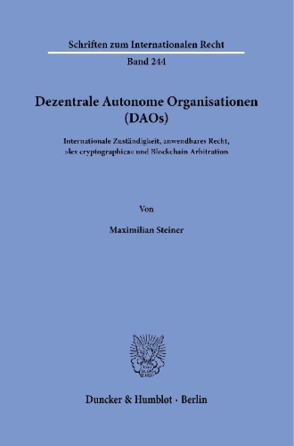 Buchcover und Innenansicht für das Buch: Dezentrale Autonome Organisationen (DAOs)