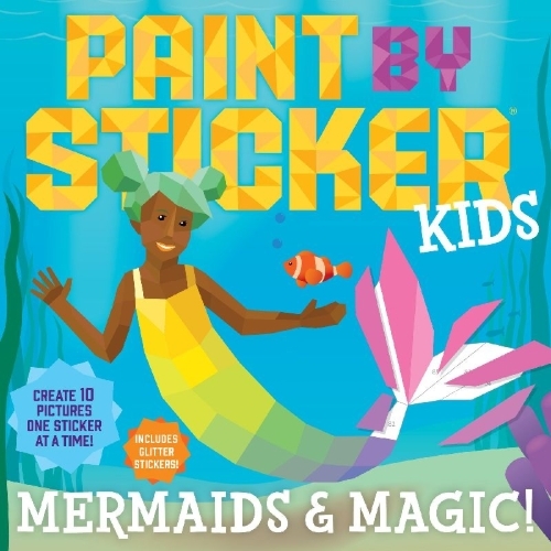 Buchcover und Innenansicht für das Buch: Paint by Sticker Kids: Mermaids & Magic!