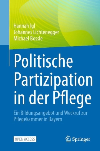 Buchcover und Innenansicht für das Buch: Politische Partizipation in der Pflege