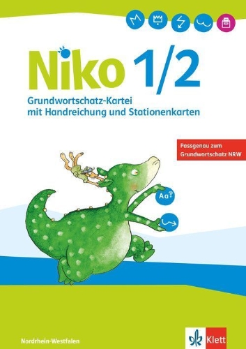 Buchcover und Innenansicht für das Buch: Niko Sprachbuch 1/2. Grundwortschatzkartei, Ausgabe NRW Klasse 1/2