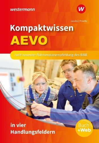Buchcover und Innenansicht für das Buch: Kompaktwissen AEVO in vier Handlungsfeldern