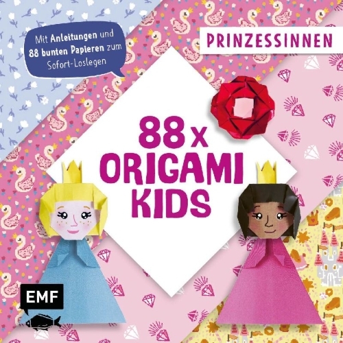 Buchcover und Innenansicht für das Buch: 88 x Origami Kids - Prinzessinnen