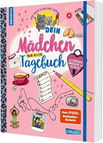Buchcover und Innenansicht für das Buch: #buch4you: Dein Mädchen-Tagebuch
