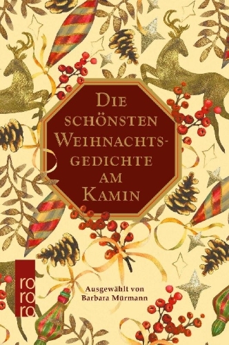 Buchcover und Innenansicht für das Buch: Die schönsten Weihnachtsgedichte am Kamin