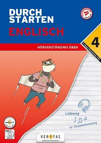 Buchcover und Innenansicht für das Buch: Durchstarten 4. Klasse - Englisch Mittelschule/AHS - Hörverständnis