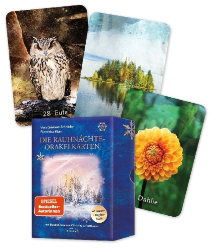 Buchcover und Innenansicht für das Buch: Die Rauhnächte-Orakelkarten