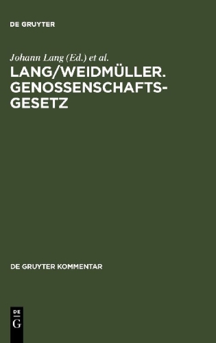 Buchcover und Innenansicht für das Buch: Lang/Weidmüller. Genossenschaftsgesetz