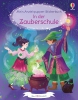 Buchcover und Innenansicht für das Buch: Mein Anziehpuppen-Stickerbuch: In der Zauberschule