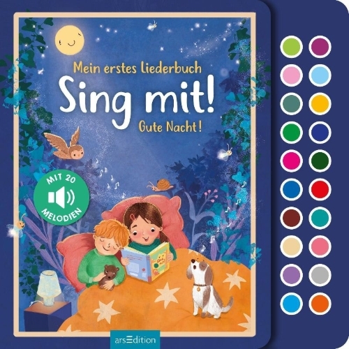 Buchcover und Innenansicht für das Buch: Sing mit! Gutenachtlieder