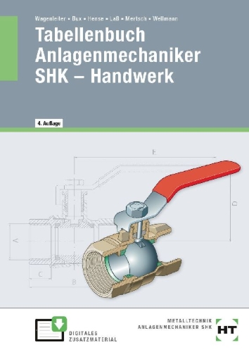 Buchcover und Innenansicht für das Buch: Tabellenbuch Anlagenmechaniker SHK - Handwerk