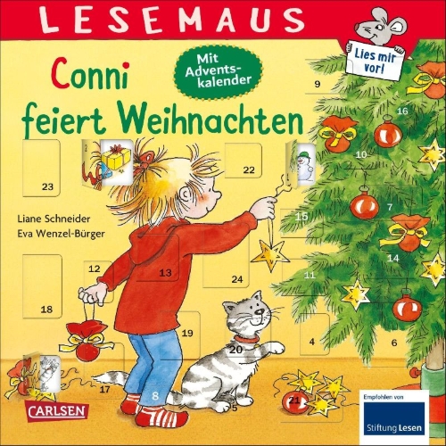 Buchcover und Innenansicht für das Buch: LESEMAUS 58: Conni feiert Weihnachten
