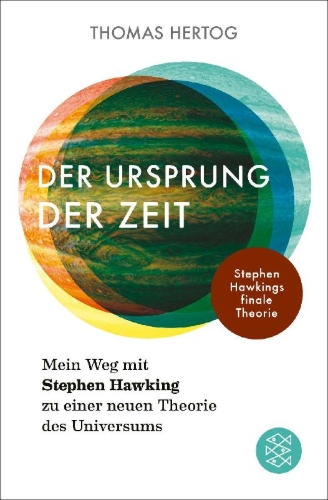 Buchcover und Innenansicht für das Buch: On the Origin of Time. My Journey with Stephen Hawking into the Big Bang