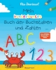 Buchcover und Innenansicht für das Buch: Mein kunterbuntes Buch der Buchstaben und Zahlen. Spielerisch das Alphabet und die Zahlen von 1 bis 20 lernen. Für Vorschulkinder ab 5 Jahren