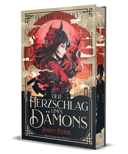 Buchcover und Innenansicht für das Buch: Skyfire Academy - Der Herzschlag eines Dämons