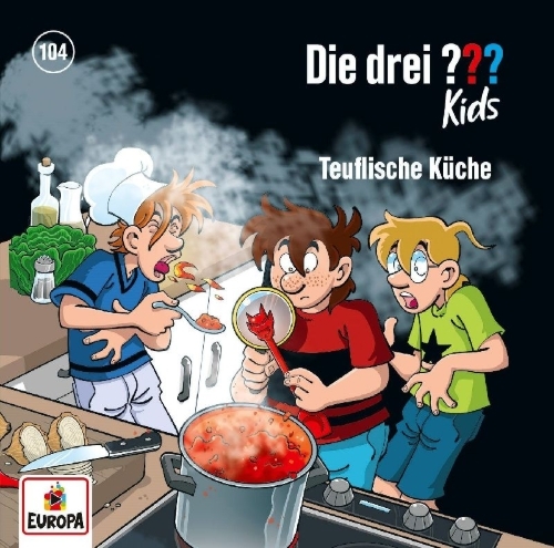 Buchcover und Innenansicht für das Buch: Die drei ??? Kids 104: Teuflische Küche
