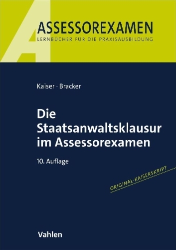 Buchcover und Innenansicht für das Buch: Die Staatsanwaltsklausur im Assessorexamen
