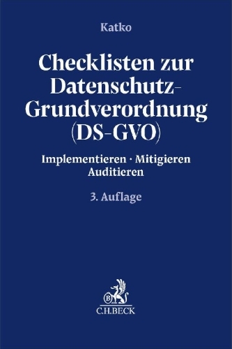 Buchcover und Innenansicht für das Buch: Checklisten zur Datenschutz-Grundverordnung (DS-GVO)