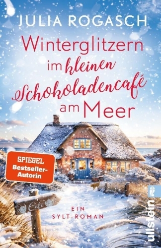 Buchcover und Innenansicht für das Buch: Winterglitzern im kleinen Schokoladencafé am Meer