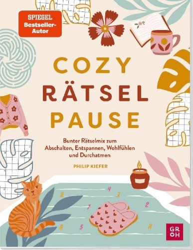 Buchcover und Innenansicht für das Buch: Cozy Rätselpause