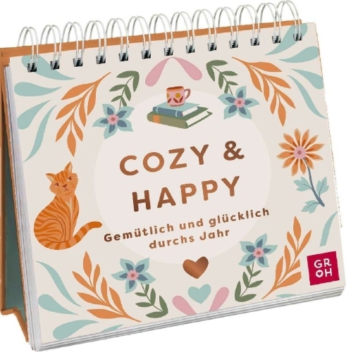 Buchcover und Innenansicht für das Buch: Cozy & Happy - Gemütlich und glücklich durchs Jahr