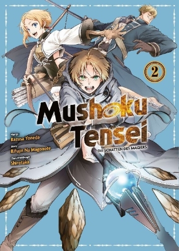 Buchcover und Innenansicht für das Buch: Mushoku Tensei: Die Schatten des Magiers 02