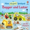 Buchcover und Innenansicht für das Buch: Mein Magnet-Spielspaß: Bagger und Laster