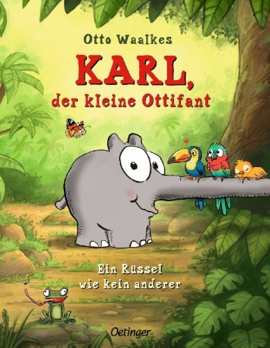 Buchcover und Innenansicht für das Buch: Karl, der kleine Ottifant. Ein Rüssel wie kein anderer
